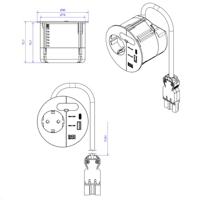 Bachmann 938.303 Bureaustekkerdoos Wit - thumbnail
