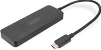 DIGITUS 3-poorts USB-C grafische adapter - USB-C naar 3x HDMI - 4k60Hz - Multi Stream Transport (MST) - Video Hub - zwart - thumbnail