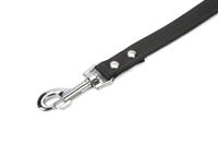 Hondenriem van leer 200cm x 20mm zwart - thumbnail