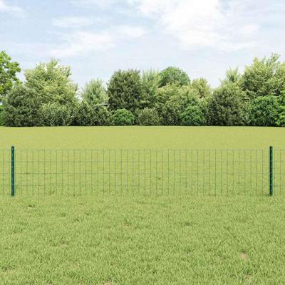 VidaXL Hek met paal groen 0,4 x 10 m staal en pvc