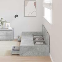 Opbergbedframe met hoofdeinde Beton Grijs 100 x 200 cm Bewerkt hout - thumbnail