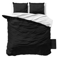 RoyalTextile - Twin Face Dekbedovertrek Micropercal - Wit/Zwart - 240 x 220 - thumbnail
