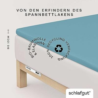 Schlafgut Schlafgut Pure Jersey Topper Hoeslaken S - 90x190 - 100x220 467 Petrol Mid - thumbnail