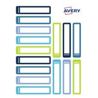 Avery Family mini naametiketten, ft 5 x 1 cm, blauw/groen, ophangbare etui met 30 etiketten - thumbnail