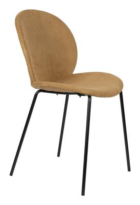 Zuiver Eetkamerstoel 'Bonnet' Ribstof, kleur Okergeel Zuiver Eetkamerstoel 'Bonnet' Ribstof, kleur Okergeel