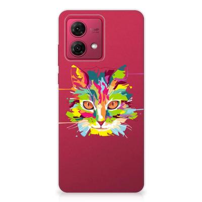 Motorola Moto G84 Telefoonhoesje met Naam Cat Color Motorola Moto G84 Telefoonhoesje met Naam Cat Color