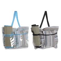 Strandtas DKD Home Decor Blauw Bruin Groen Grijs Munt PVC Canvas 44 x 23 x 62 cm (2 Stuks) - thumbnail