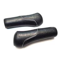 Gazelle handvatset Hybride met zilveren bies 132/132mm zwart - thumbnail