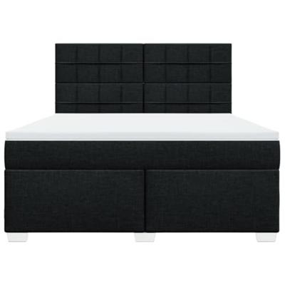 Boxspring met matras stof zwart 180x200 cm