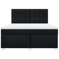 Boxspring met matras stof zwart 180x200 cm - thumbnail