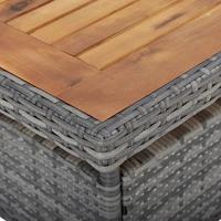 Tuintafel poly rattan en massief acaciahout grijs - thumbnail