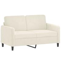 2-delige Loungeset met kussens fluweel crèmekleurig - thumbnail