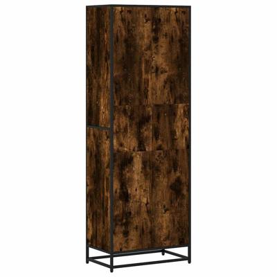 Boekenkast 80,5x35x170,5 cm bewerkt hout gerookt eikenkleurig