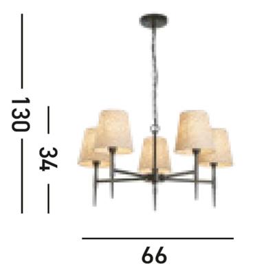 Searchlight 8-lichts hanglampGothic zwart - 30690-8BK