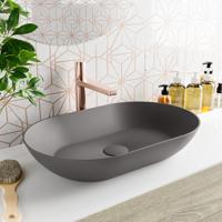 MONDIAZ ONNI Waskom solid surface 55cm kleur DarkGrey / DarkGrey - thumbnail