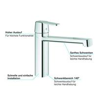 Grohe Get Keukenmengkraan Gemiddeld Hoge Uitloop Chroom - thumbnail