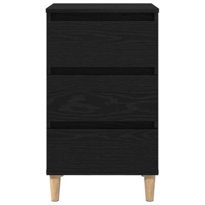 Nachtkastje met lade Zwart eiken 40 x 35 x 69 cm Bewerkt hout