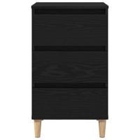 Nachtkastje met lade Zwart eiken 40 x 35 x 69 cm Bewerkt hout - thumbnail