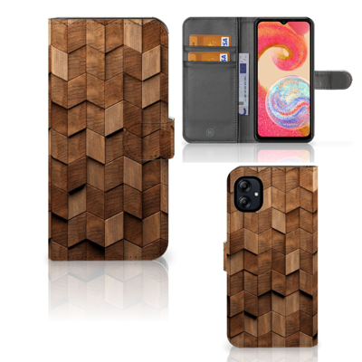 Book Style Case voor Samsung Galaxy A04e Wooden Cubes Book Style Case voor Samsung Galaxy A04e Wooden Cubes