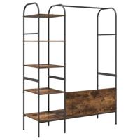 Kledingrek met plank Bruin 120 x 44 x 160 cm Bewerkt hout - thumbnail