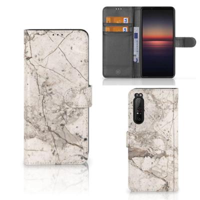 Sony Xperia 1 II | Bookcase | Marmer Beige