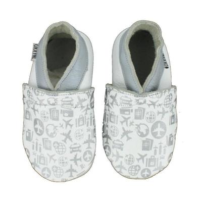 Oxxy babyslofjes vliegtuigen wit zilver-18