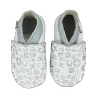 Oxxy babyslofjes vliegtuigen wit zilver-18 - thumbnail