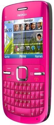 Nokia C3-00 Smartphone (6,1 cm (2,4 inch) display, Bluetooth, 2 megapixel camera, QWERTZ-toetsenbord) roze