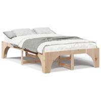 Bedframe met opslag Bruin 140 x 190 cm Massief grenenhout - thumbnail