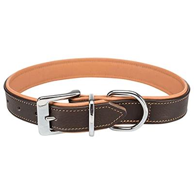 TRIXIE HALSBAND HOND ACTIVE COMFORT LEER BRUIN / LICHTBRUIN 47-54X3 CM