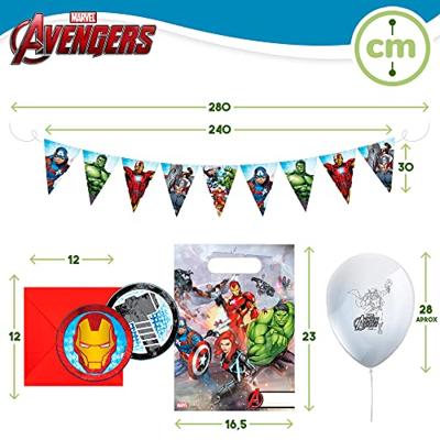 Set feestartikelen The Avengers 66 Onderdelen
