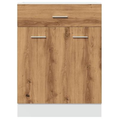 Onderkast met lade Lyon 60x46x81,5 cm bewerkt hout artisanaal eiken