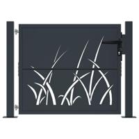 Poort 105x105 cm met grasontwerp staal antracietkleurig - thumbnail