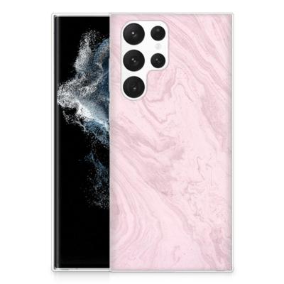 Samsung Galaxy S22 Ultra | TPU | Siliconen hoesje | Marble Pink - Origineel Cadeau Vriendin Samsung Galaxy S22 Ultra | TPU | Siliconen hoesje | Marble Pink - Origineel Cadeau Vriendin
