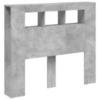 Hoofdeinde met LED 120x18,5x103,5 cm bewerkt hout betongrijs - thumbnail