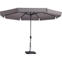 Parasol Syros 350cm met volant taupe - thumbnail