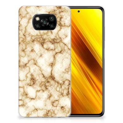 Xiaomi Poco X3 | Poco X3 Pro | TPU | Siliconen hoesje | Marmer Goud Xiaomi Poco X3 | Poco X3 Pro | TPU | Siliconen hoesje | Marmer Goud