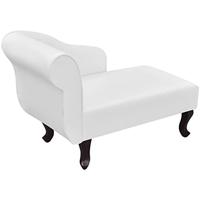 Chaise longue kunstleer wit - thumbnail