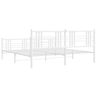 Bedframe met hoofd- en voeteneinde metaal wit 180x200 cm