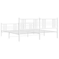 Bedframe met hoofd- en voeteneinde metaal wit 180x200 cm - thumbnail