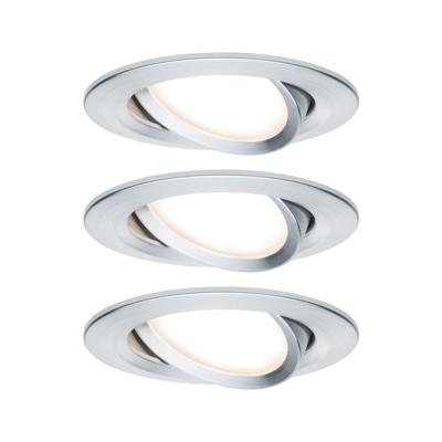 Paulmann 93451 Nova Inbouwlamp Set van 3 stuks LED LED 18 W Aluminium (gedraaid) Paulmann 93451 Nova Inbouwlamp Set van 3 stuks LED LED 18 W Aluminium (gedraaid)