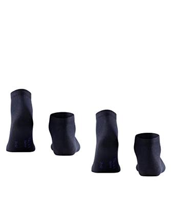 FALKE 2-paar Happy heren sneaker/quarter sokken - Katoenen enkelsokken mannen