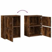 Boekenkast 40x24x52 cm bewerkt hout gerookt eikenkleurig - thumbnail