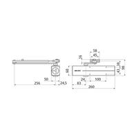 ASSA ABLOY DC300 Design deurdranger EN 3-6 | exclusief arm | kleur zilver EV1. | 180-15 ° - A000307030 - thumbnail