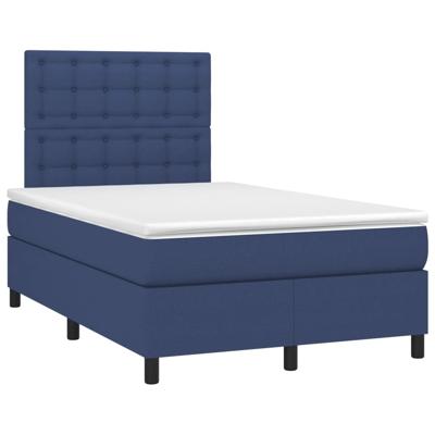 Boxspring met matras stof blauw 140x190 cm
