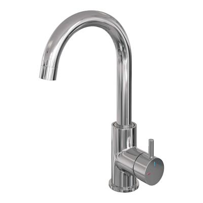 Chrome Edition hoge opbouw wastafelmengkraan met draaibare ronde uitloop B chroom