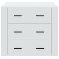 Dressoir 80x33x70 cm bewerkt hout wit - thumbnail