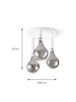 Light depot - plafondlamp Drip rond 3 lichts - wit - Outlet - thumbnail