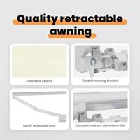 VidaXL Inklapbaar zonnescherm crème 350 x 200 cm polyester en metaal - thumbnail