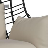 VidaXL Hangstoel met standaard rattan en staal beige - thumbnail